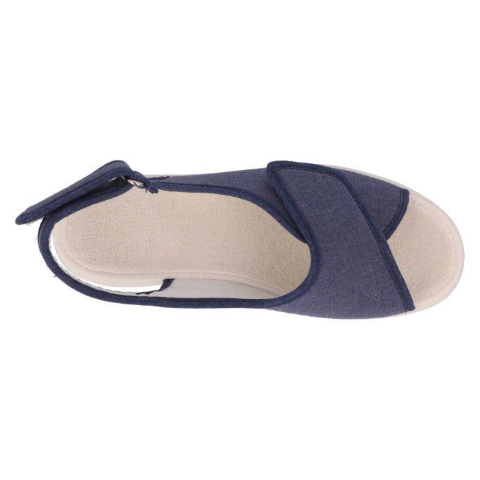 Women's Wide Fit DB Lobelia Sandals in Denim Blue Canvas - Image 5