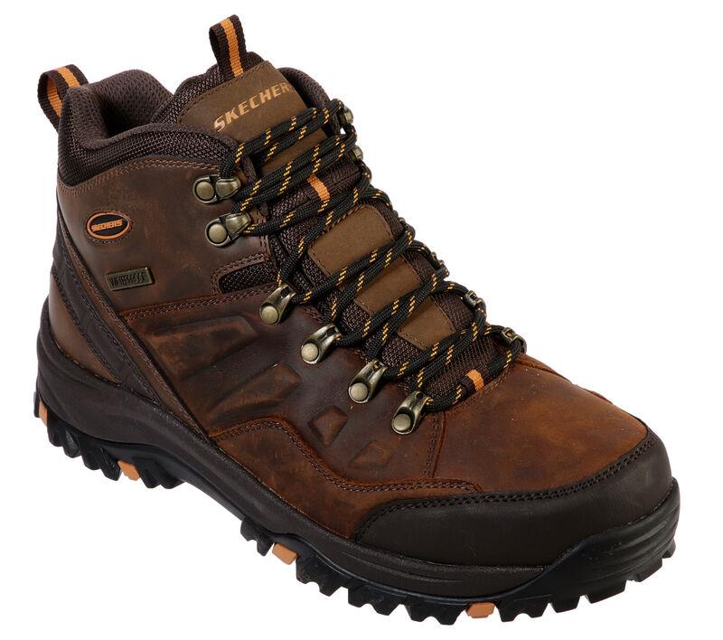 Men's Wide Fit Skechers 65529 Relaxed Fit Relment Traven Hiking Boots in Brown - Image 3