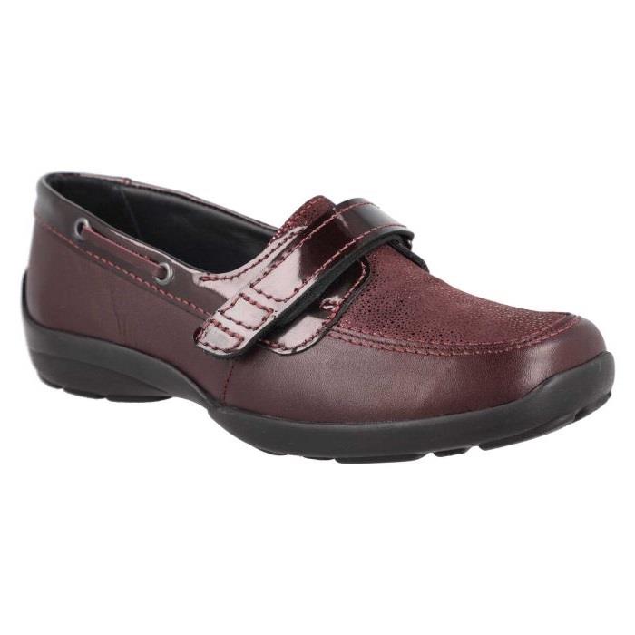 Women's Wide Fit DB Fiddle Shoes in Black Leather / Patent / Spot - Image 1