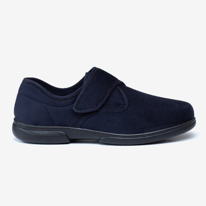 Mens Wide Fit Tredd Well Scott Slippers in Black - Image 1