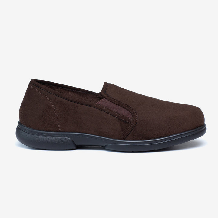 Mens Wide Fit Tredd Well Seth Slip On Slippers in Black - Image 1