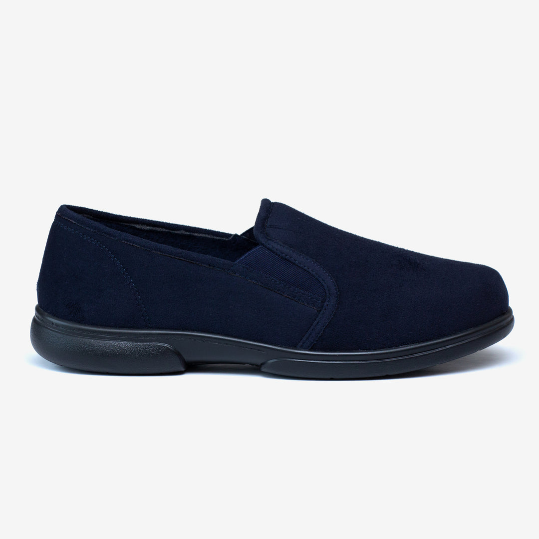 Mens Wide Fit Tredd Well Seth Slip On Slippers in Black - Image 9