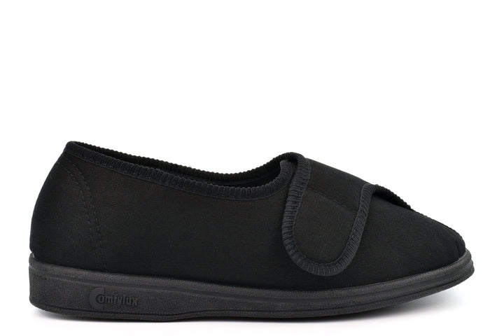 Mens Wide Fit Comfylux Bill Slippers in Black - Image 1