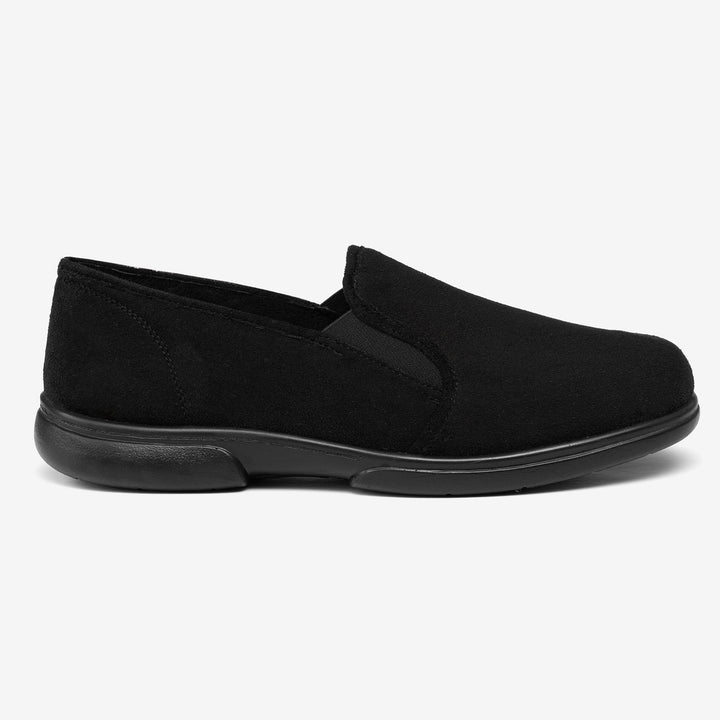 Mens Wide Fit Tredd Well Seth Slip On Slippers in Black - Image 1