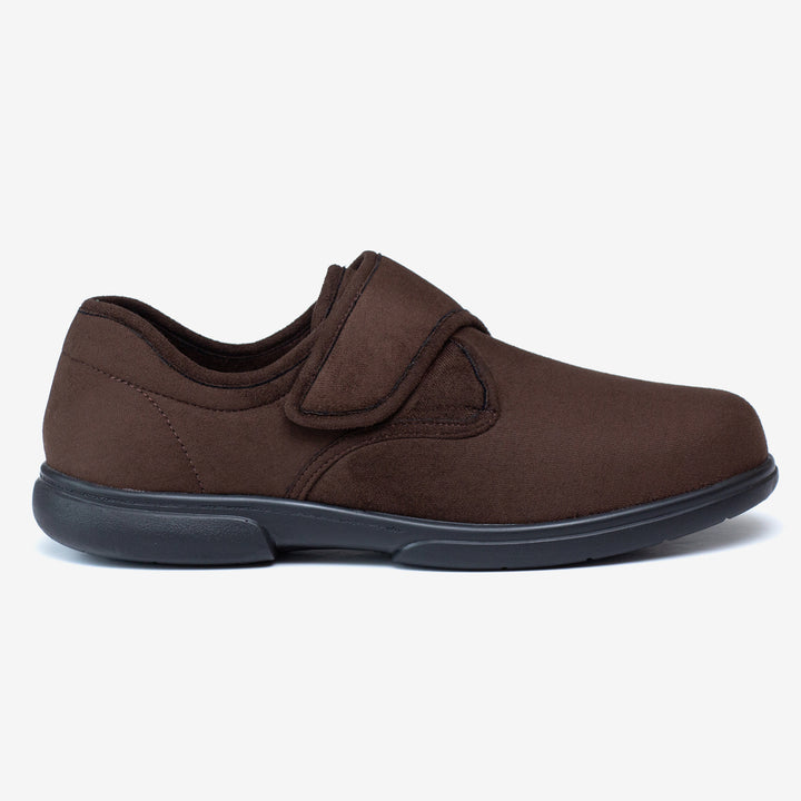 Mens Wide Fit Tredd Well Scott Slippers in Black - Image 1