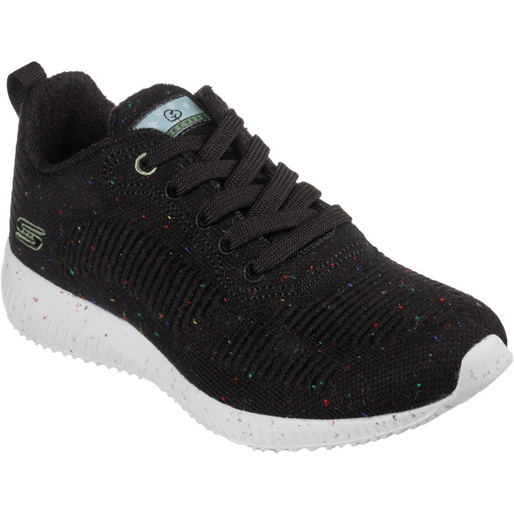 Women's Wide Fit Skechers 117282 Bobs Squad Reclaim Life Trainers - Black in Black - Image 1