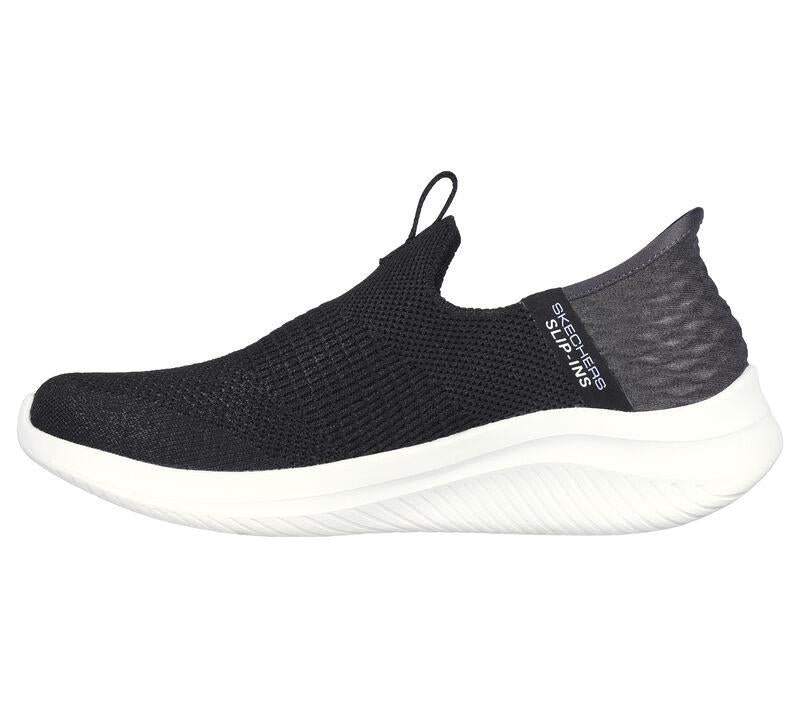 Women's Wide Fit Skechers 149709W Slip-ins Ultra Flex 3.0 Smooth Step Trainers in Black - Image 4
