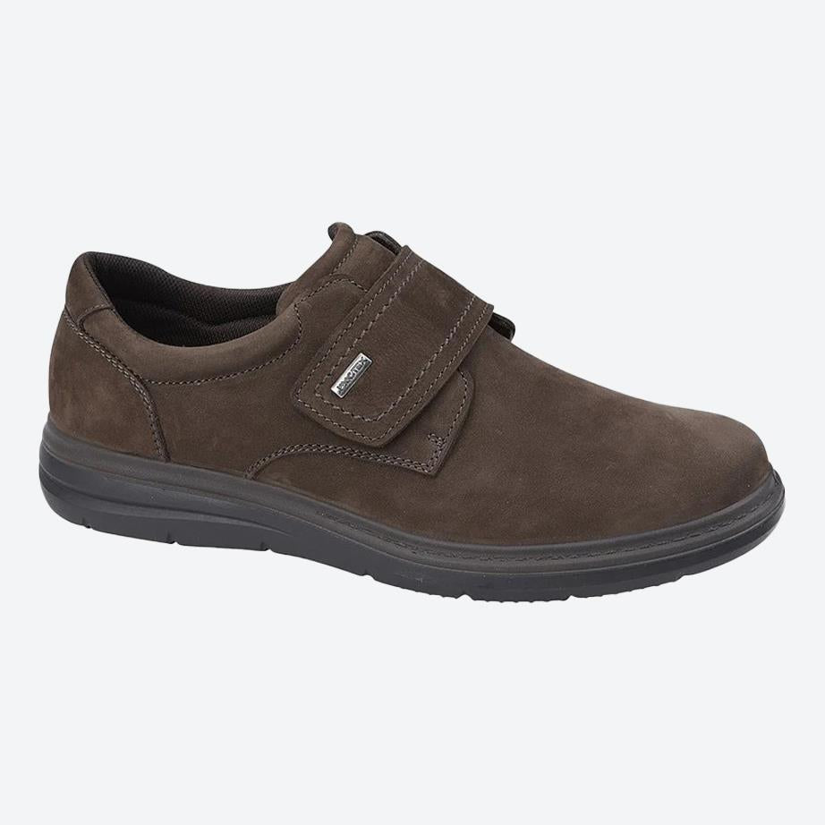 Men's Wide Fit Roamers M337 Touch Fastening Shoes - Brown Leather in Brown Leather - Image 2