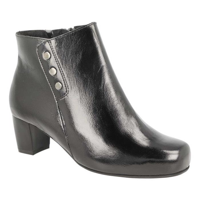Women's Wide Fit DB Jeannie Heeled Boots in Black Nappa Leather - Image 8
