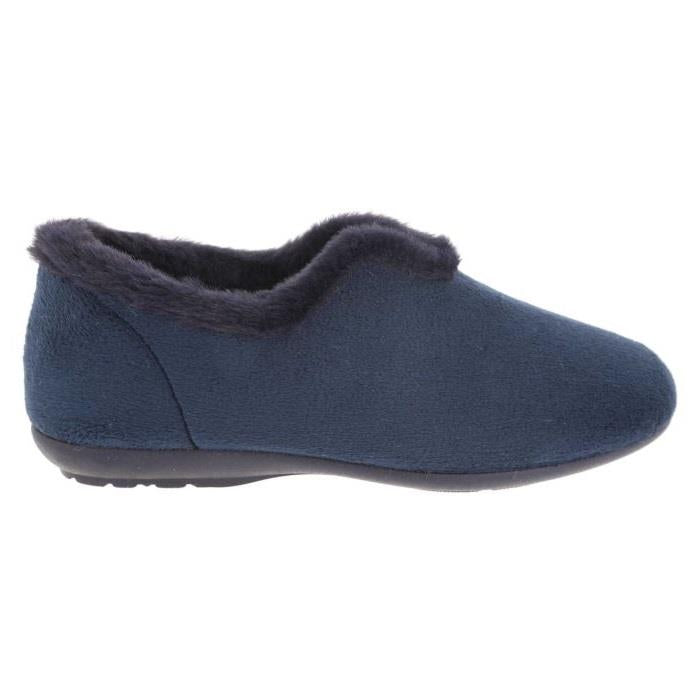 Women's Wide Fit DB Faye Slip on Slippers in Red Velour - Image 1