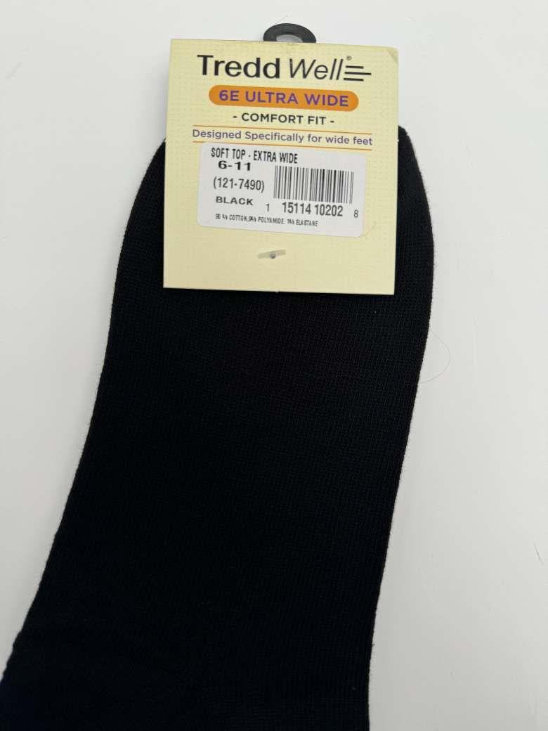 Mens Tredd Well 121-7490 Soft Top Cotton Wide Fit Crew Socks in Black - Image 2