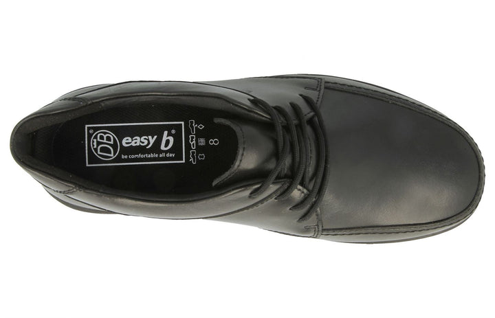 Mens Wide Fit DB Morgan 2 Shoes in Black Leather - Image 1