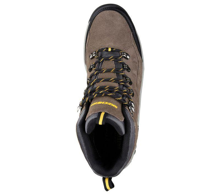 Men's Wide Fit Skechers 64869 Relaxed Fit Relment Pelmo Hiking Boots in Khaki - Image 1