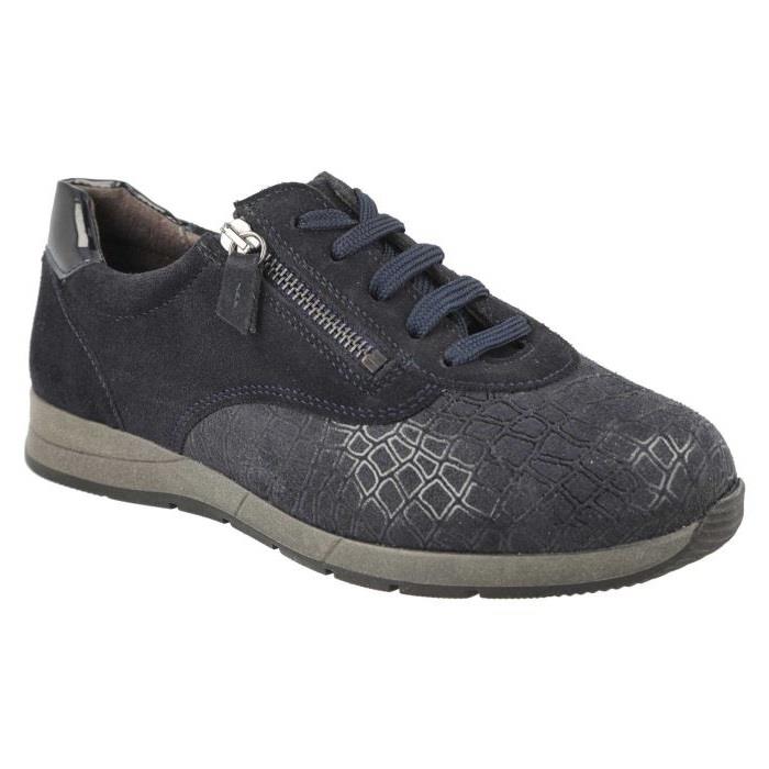 Women's Wide Fit DB Cumulus Trainers in Black Suede / Stretch / Patent - Image 1