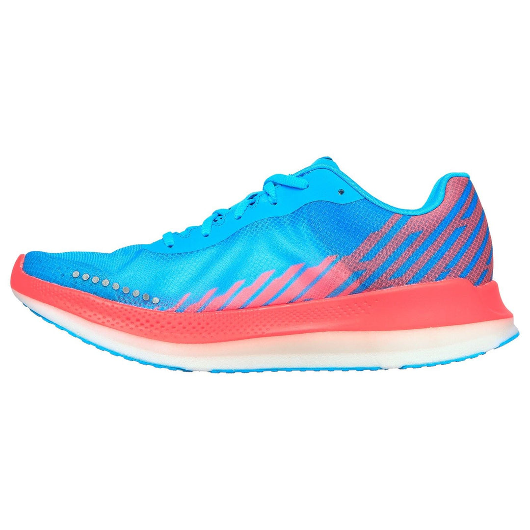 Women's Wide Fit Skechers 172004 Go Run Razor Excess Sports Trainers in Blue/Coral - Image 4