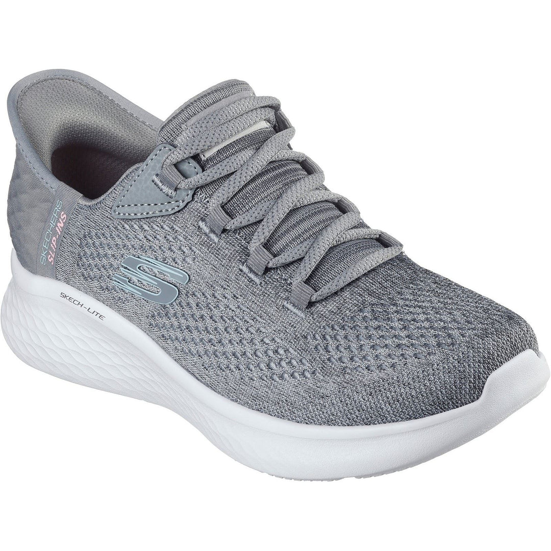 Women's Wide Fit Skechers 150012 Slip-ins Skech Lite Pro Natural Trainers in Grey/Multi - Image 3