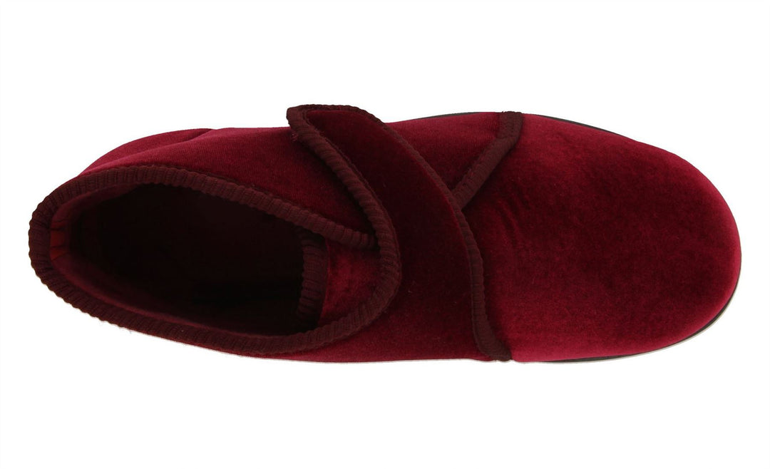 Womens Wide Fit DB Tern Boots in Burgundy Stretch - Image 9