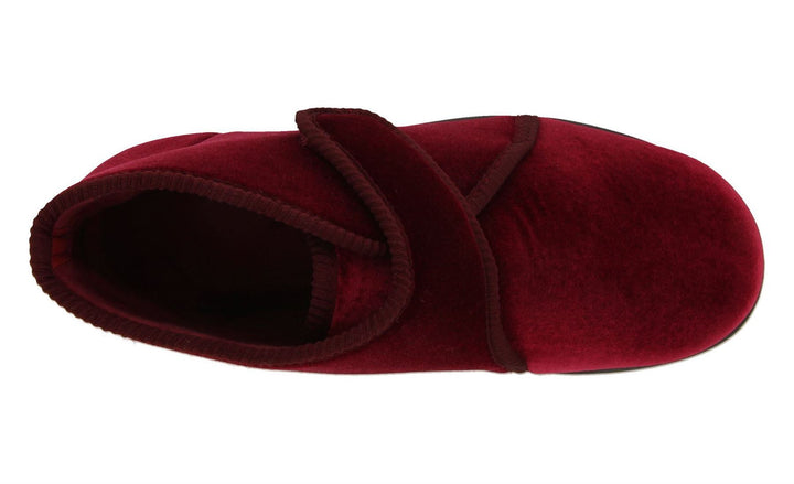 Womens Wide Fit DB Tern Boots in Burgundy Stretch - Image 1