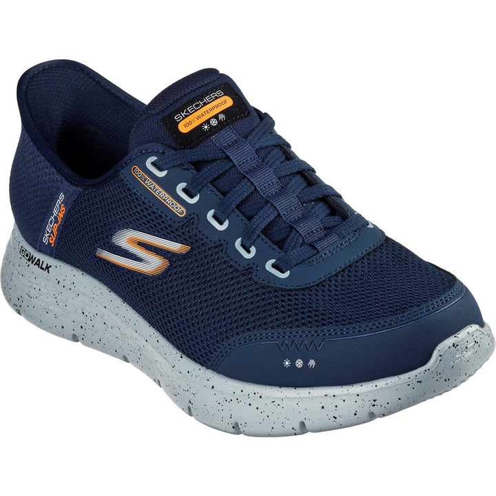 Men's Wide Fit Skechers 216330 Slip-ins Go Walk Flex 100% Waterproof Trainers - Navy in Navy - Image 1