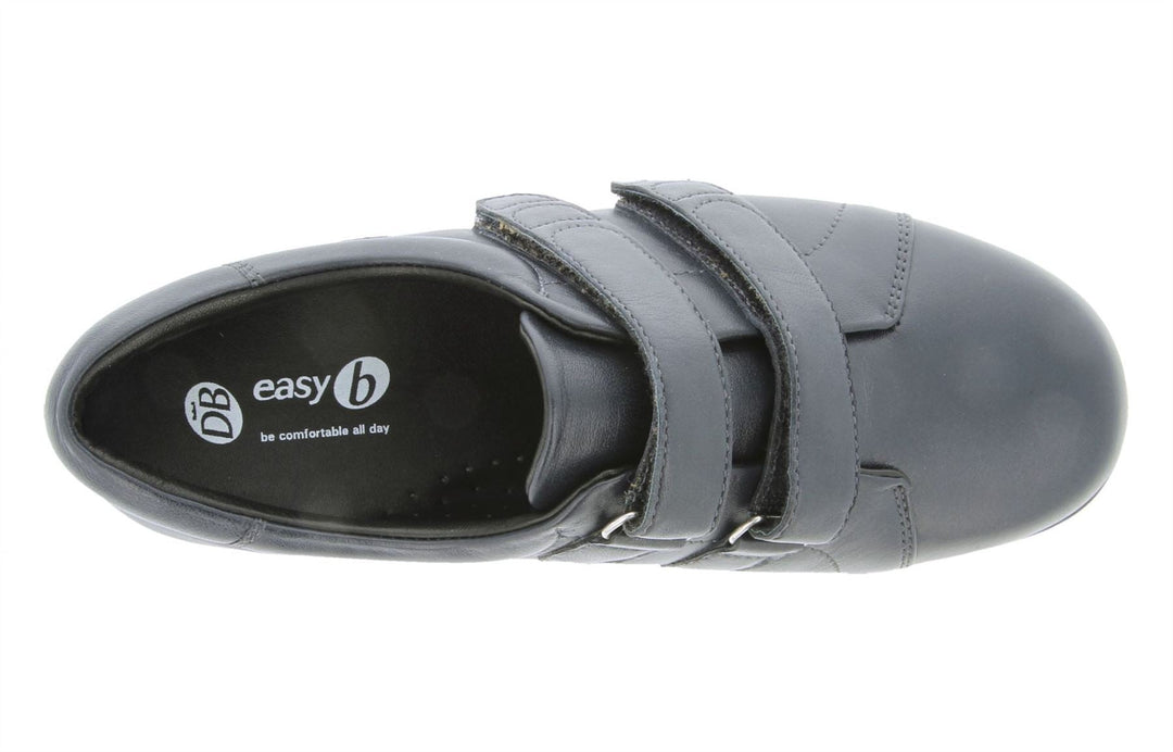 Womens Wide Fit DB Norwich Shoes in Black Leather - Image 10
