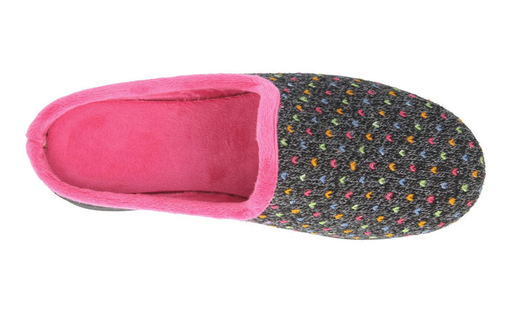 Womens Wide Fit DB Welney Mule Slippers in Black Multi - Image 1