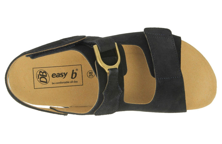 Womens Wide Fit DB Stacey Sandals in Dark Navy Suede - Image 1