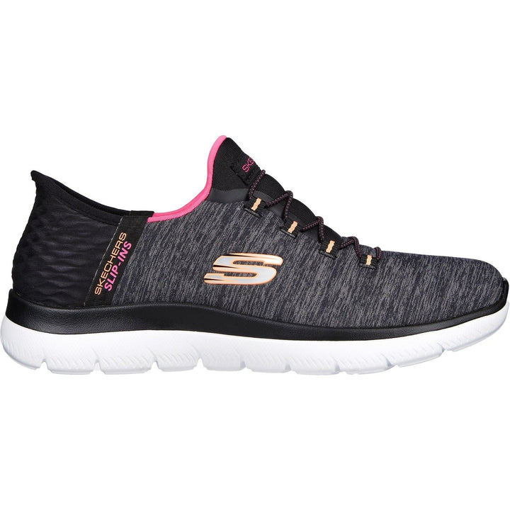 Women's Wide Fit Skechers 149937W Summits Dazzling Haze Vegan Trainers in Black/Multi - Image 1