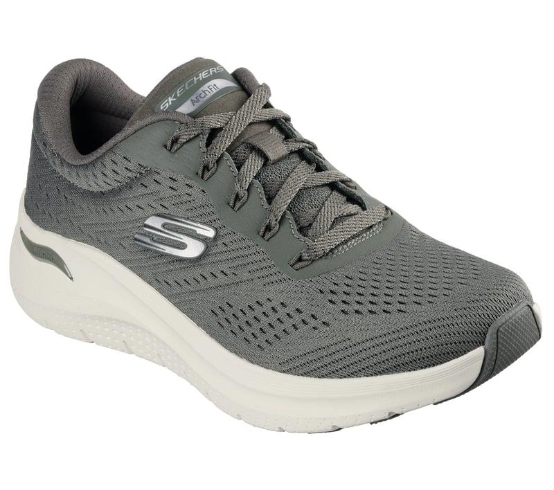 Women's Wide Fit Skechers 150051 Arch Fit 2.0 Big League Trainers - Olive in Olive - Image 4