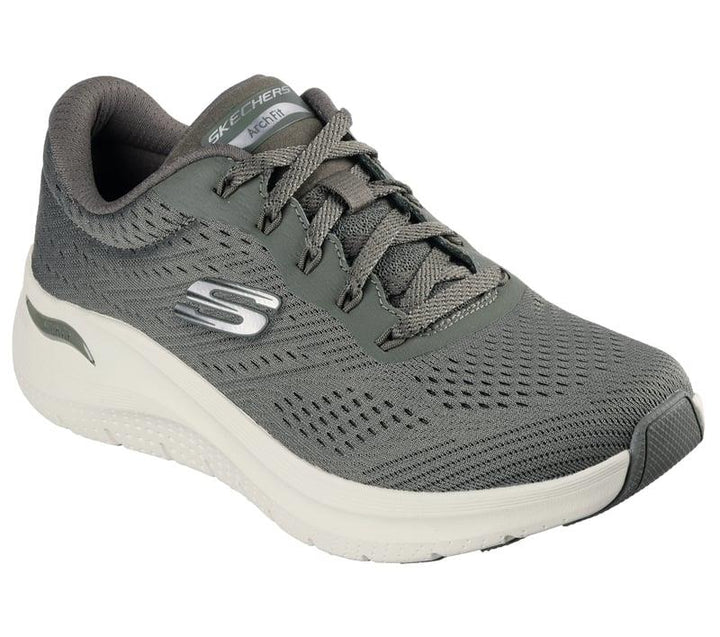 Women's Wide Fit Skechers 150051 Arch Fit 2.0 Big League Trainers - Olive in Olive - Image 1