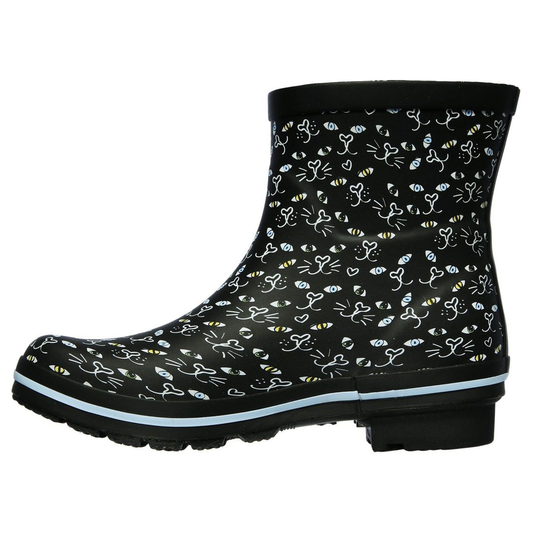Women's Wide Fit Skechers 113158 Bobs Rain Check Misty Eye Wellie Trainers in Black - Image 5