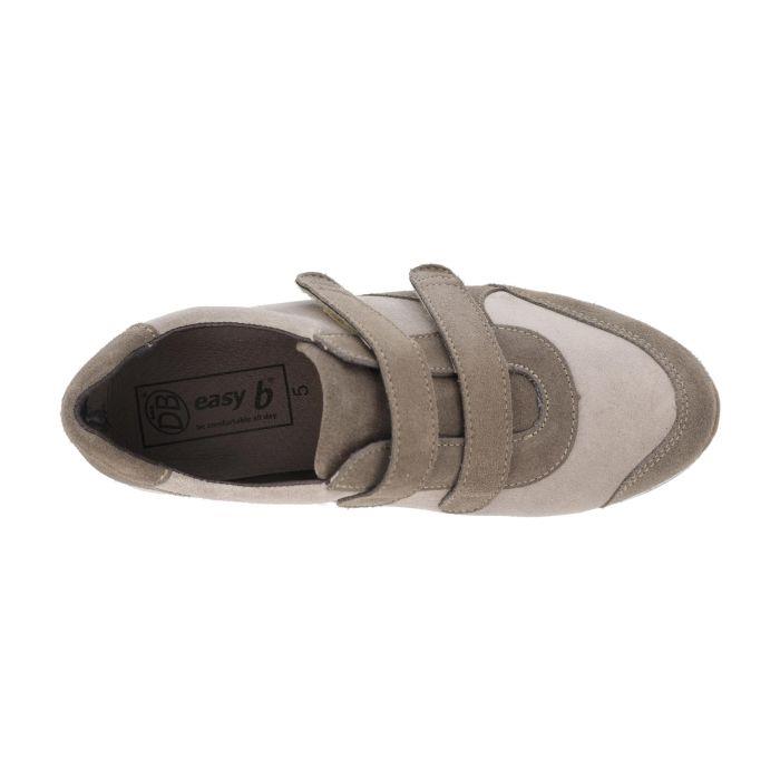 Women's Wide Fit DB Stonechat Trainers in Black / Charcoal Suede - Image 1