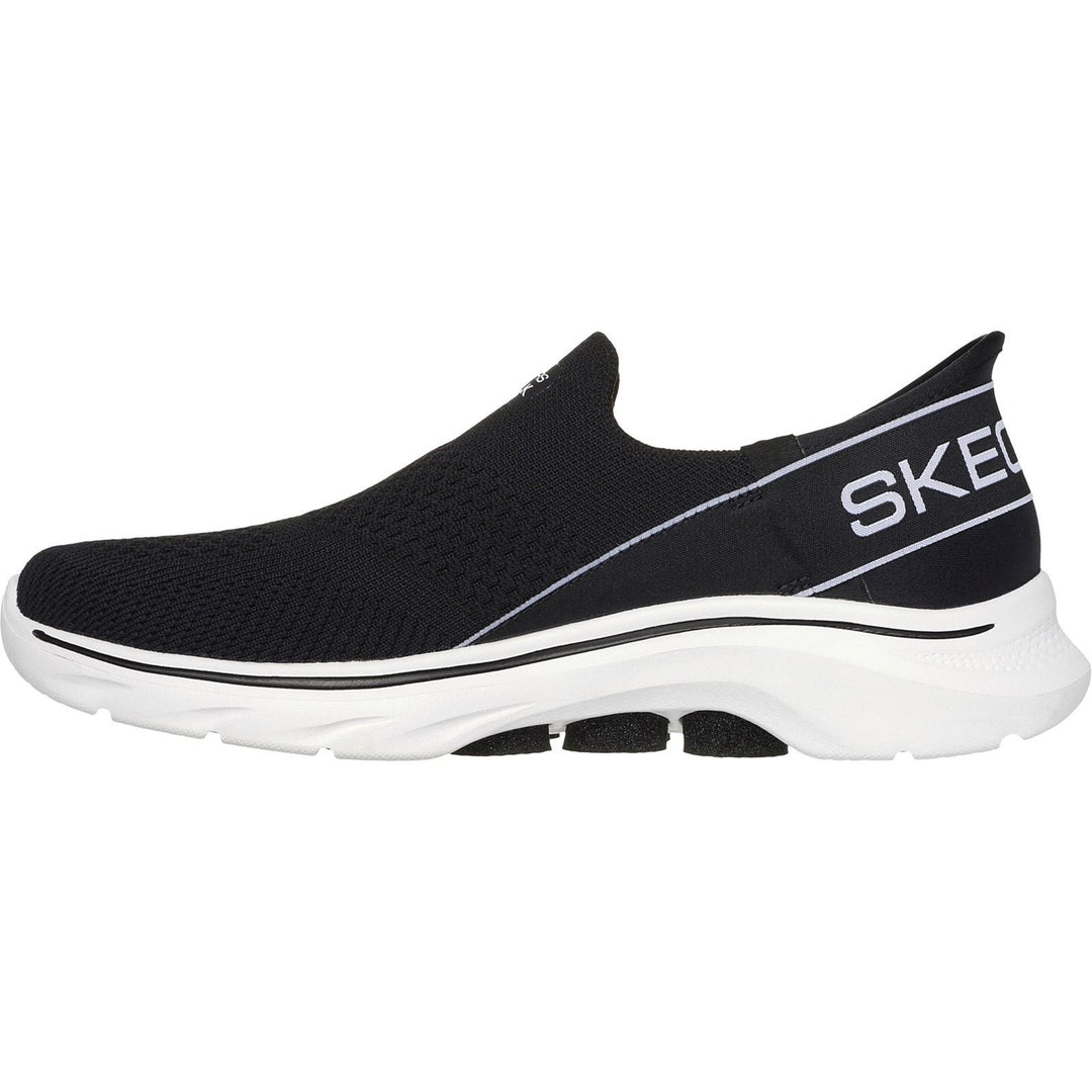 Women's Wide Fit Skechers 125231 Slip-ins Go Walk 7 Mia Trainers in Black/White - Image 4