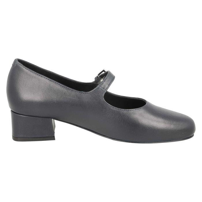 Women's Wide Fit DB Sirius Court Shoes in Black Leather - Image 1