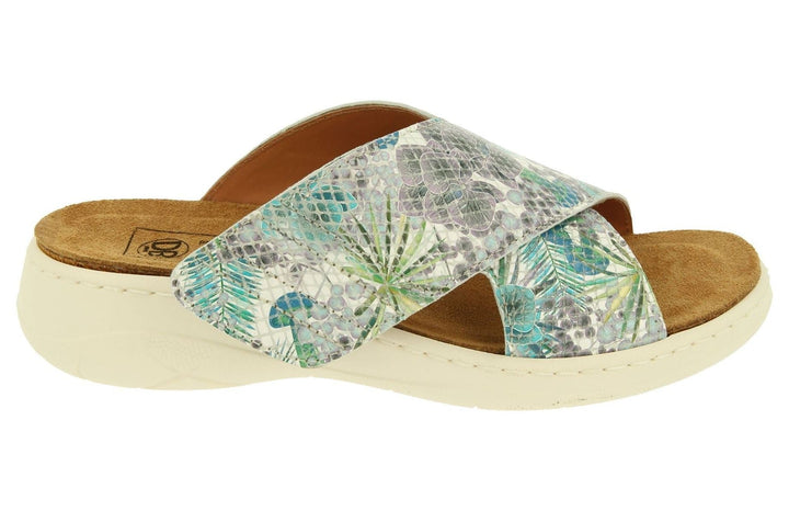 Womens Wide Fit DB Roxanne Sandals in Ocean Blue Multi Leather - Image 1