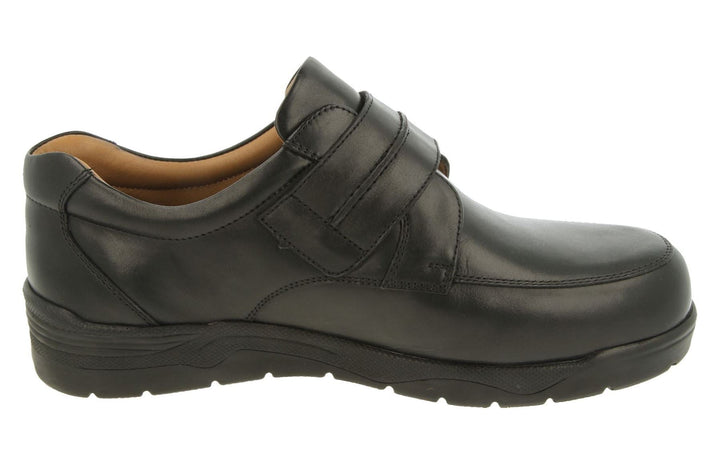 Mens Wide Fit DB Donald Shoes in Black Leather - Image 1