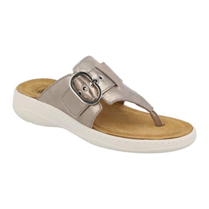 Women's Wide Fit DB Light Sandals in Mottled Taupe - Image 3