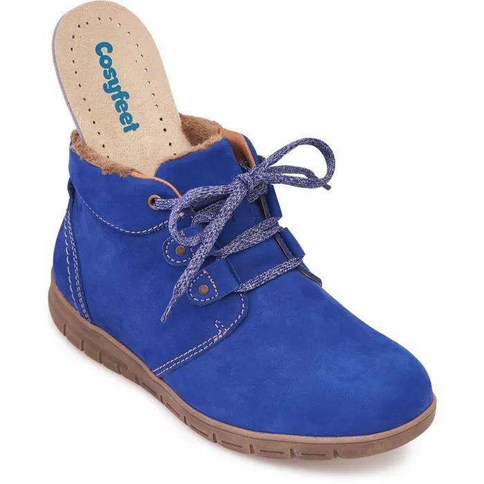 Women's Wide Fit Cosyfeet Megan Boots in Cobalt Blue - Image 6