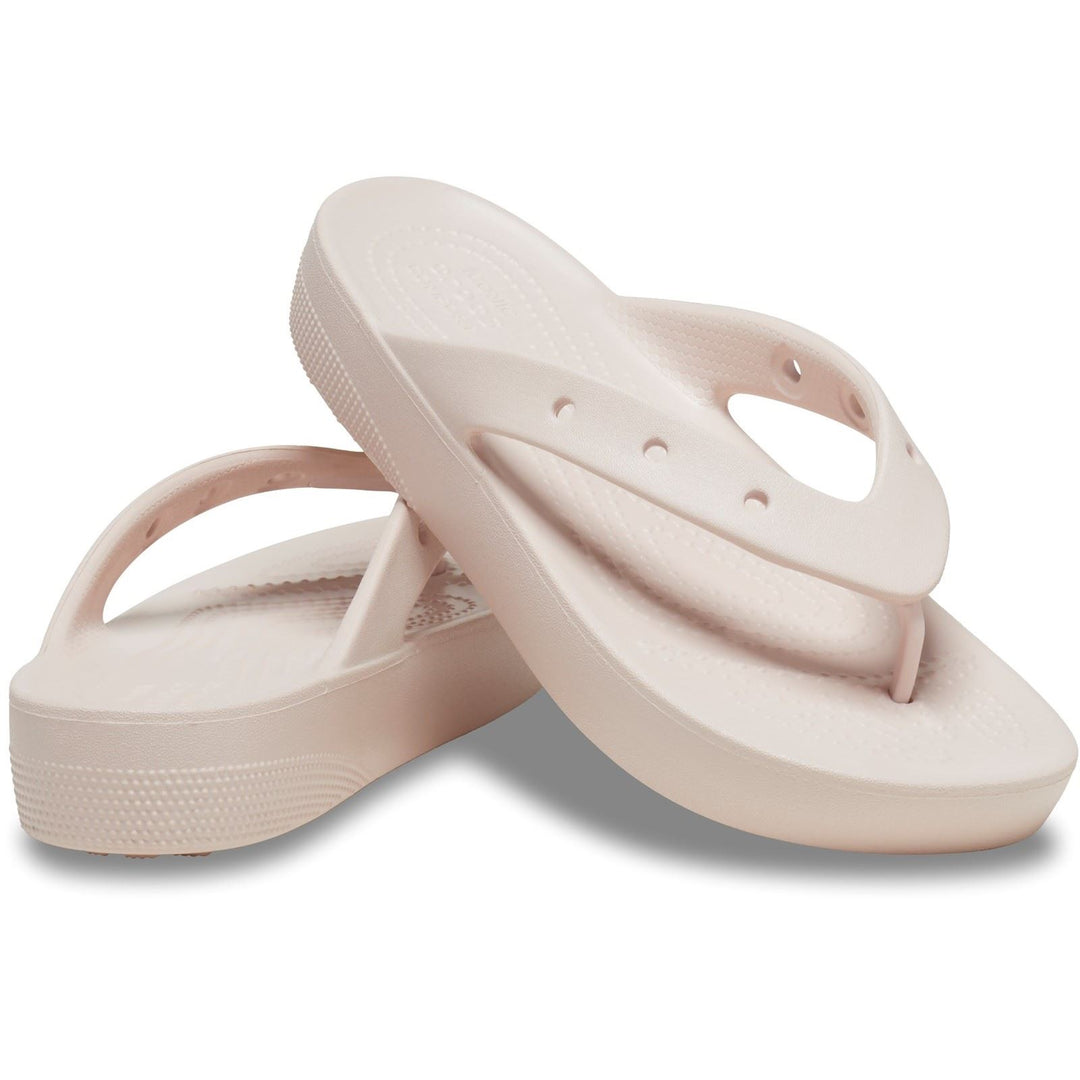 Women's Crocs 207714 Classic Platform Flip Flop in Bone - Image 28