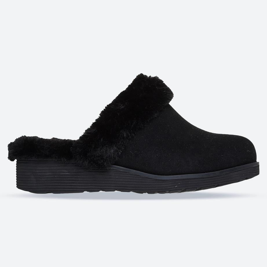 Women's Wide Fit Skechers 167631 Keepsakes Wedge Time To Cruise Slippers in Black - Image 1