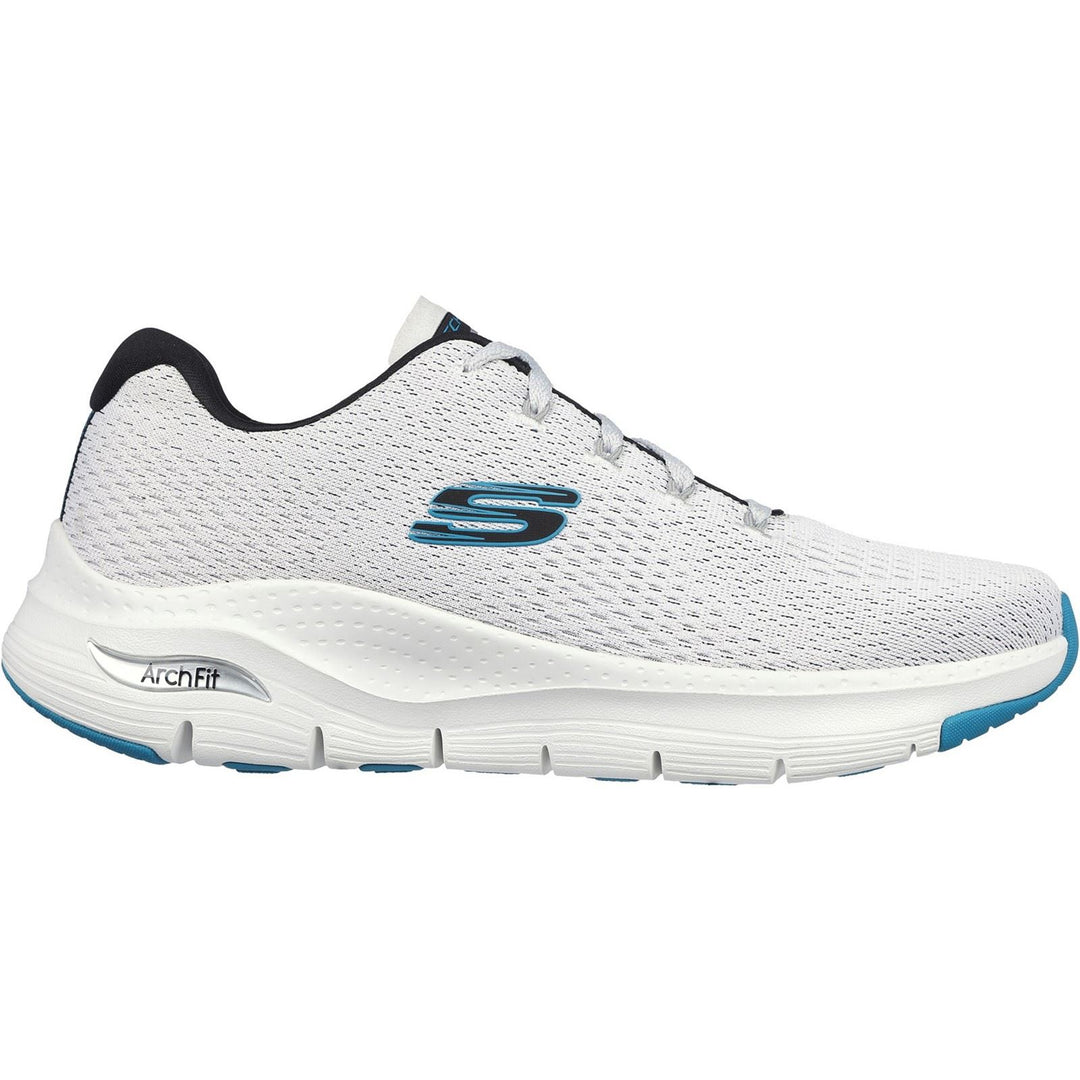 Men's Wide Fit Skechers 232601 Arch Fit Takar Trainers in White/Blue - Image 2