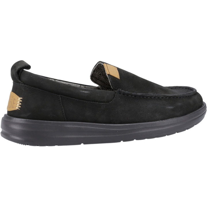 Men's Heydude 40173 Wally Grip Moc Craft Leather Shoes - Black in Black - Image 1