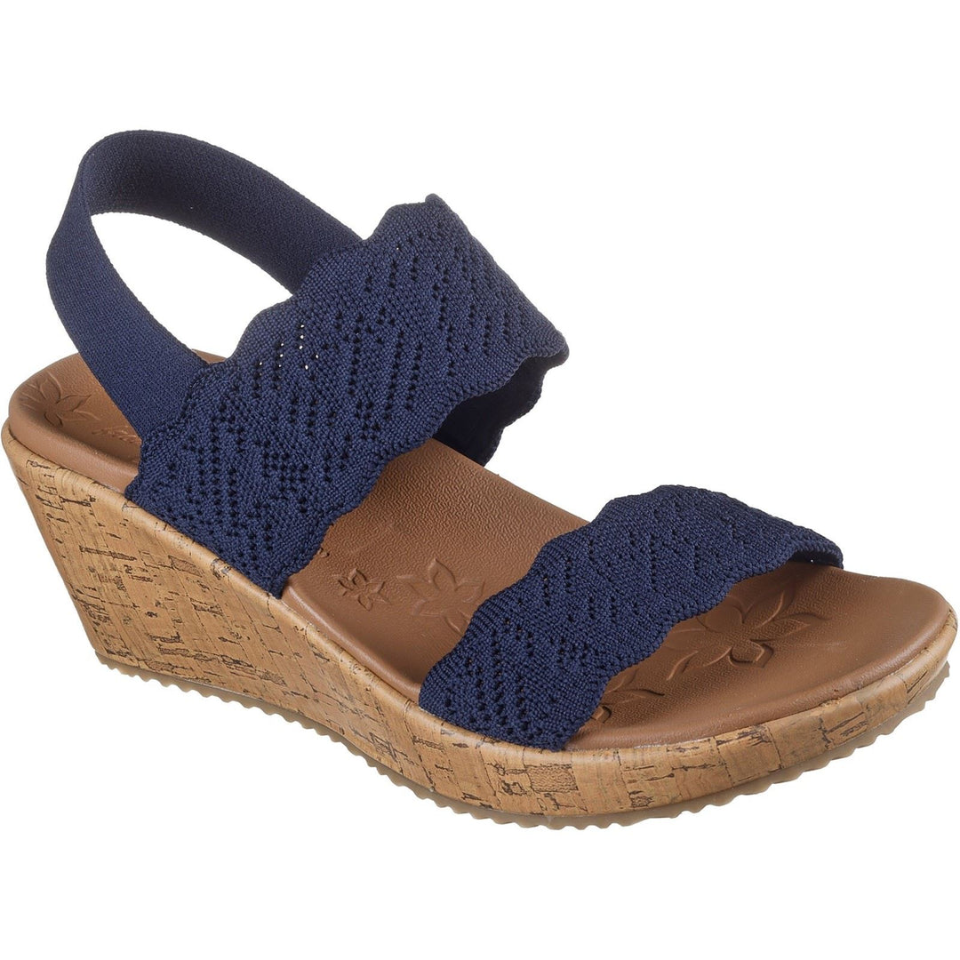 Women's Wide Fit Skechers 119591 Everlee Timeless Touch Sandals in Navy - Image 3
