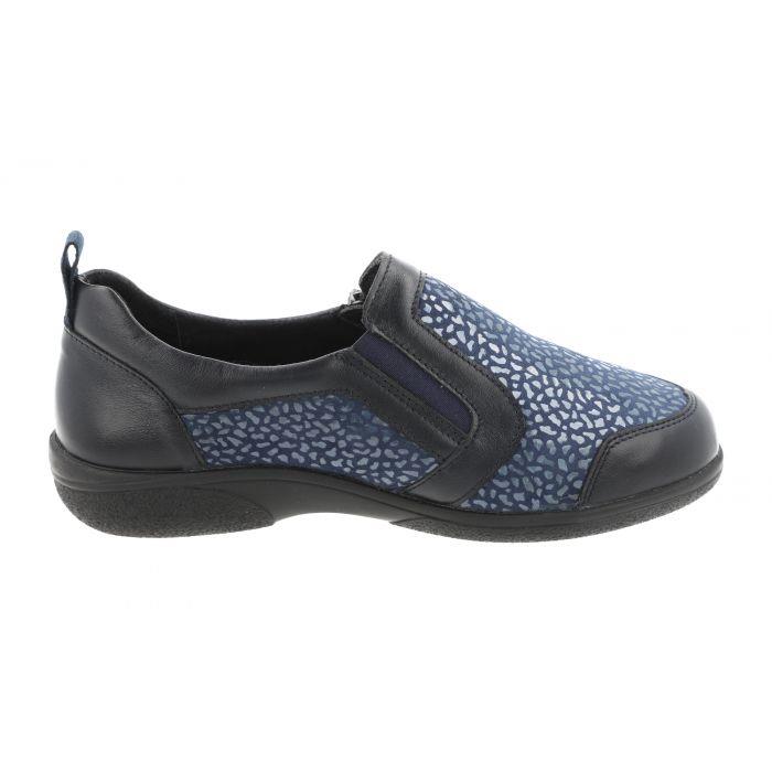 Women's Wide Fit DB Manx Shoes in Black Lea / Stretch - Image 1