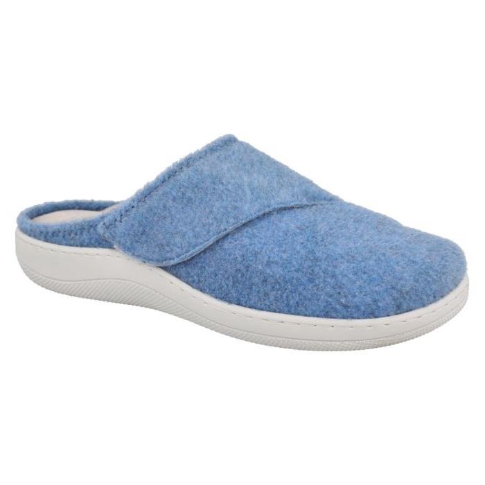 Women's Wide Fit DB Lake Mule Slippers in Grey - Image 7