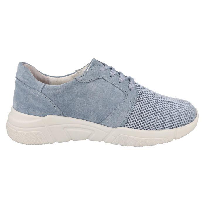 Women's Wide Fit DB Gabrielle Shoes in Blue Suede / Stretch - Image 4