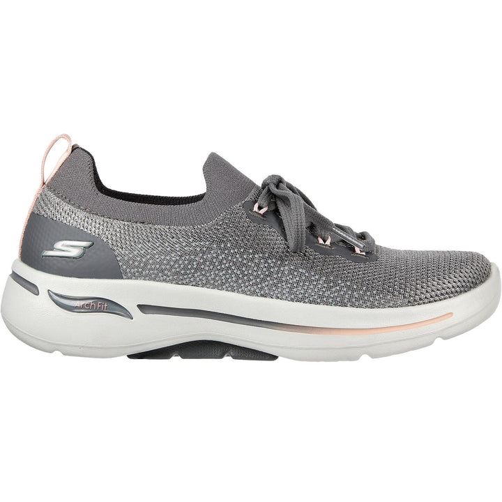 Women's Wide Fit Skechers 124863 Go Walk Arch Fit Clancy Trainers - Grey/Pink in Grey/Pink - Image 1
