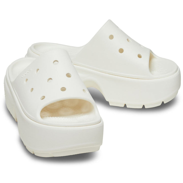 Women's Crocs 209346 Stomp Slippers in Chalk - Image 1