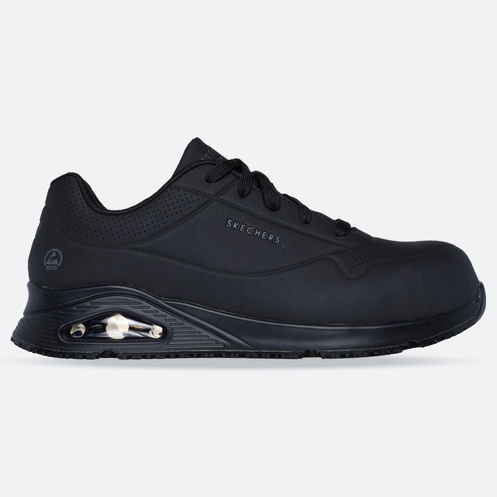 Men's Wide Fit Skechers 200177EC Uno Sr Doltin Safety Trainers in Black - Image 1