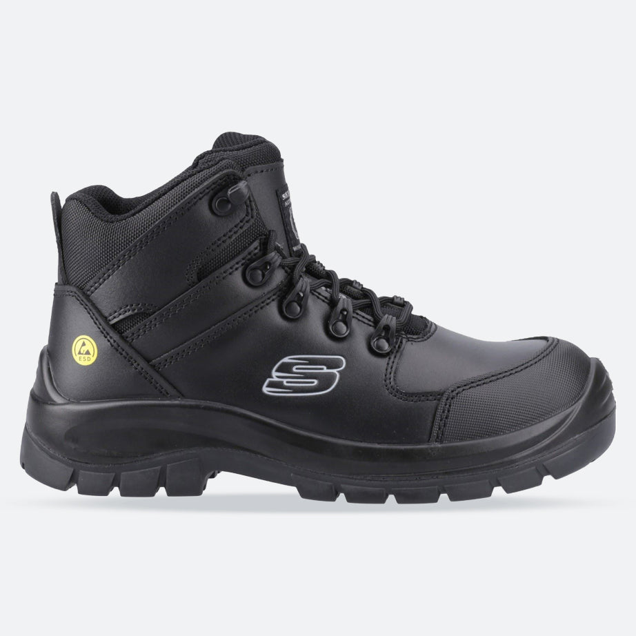 Men's Wide Fit Skechers 200187EC Work Trophus Kilram Boots in Black - Image 1