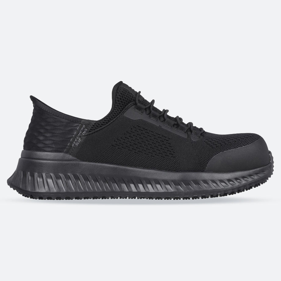 Men's Wide Fit Skechers 200206EC Slip-ins Tilido Fletchit Safety Trainers in Black - Image 1